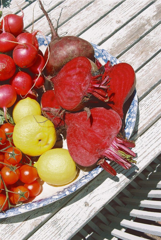 Close up image of beetroot and lemons.